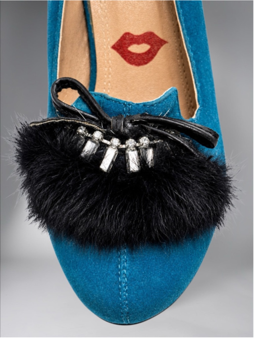 RedKiss Teal Blue Suede Rhinestone Platform Stiletto Heels – Women’s Size 7.5 - Picture 9 of 11